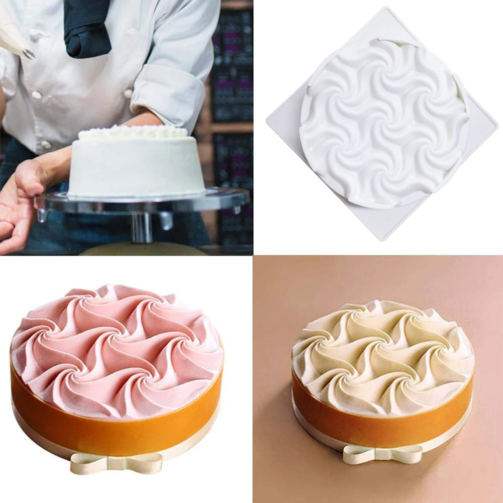 1PC Spiral Flower Shape Silicone Mold for DIY Baking Cake Dessert Art Mousse Pas | Дом и сад