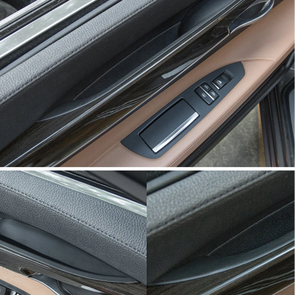 Fit For BMW f01 f02 7 Series 730 740 Carbon fiber ABS Plastic Car Interior Door Handle Sedan Panel Pull Protective Frame Cover