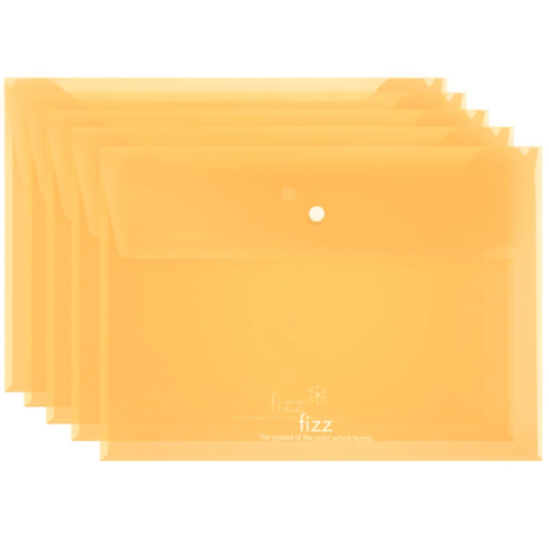 Yellow 5pcs 5 шт. A4 папка для документов, Сумка для документов, школьные офисные принадлежности, канцелярская сумка, цветная кнопка, печать, канцелярский Органайзер - Цвет: Yellow 5pcs