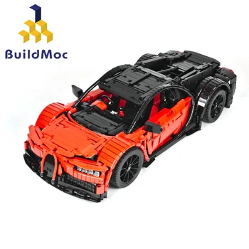 

BuildMOC Compatible Bugatti-Chiron Racing Car Sets kits Compatible with 9658 building Blocks Technic Series Model Brick Toys For