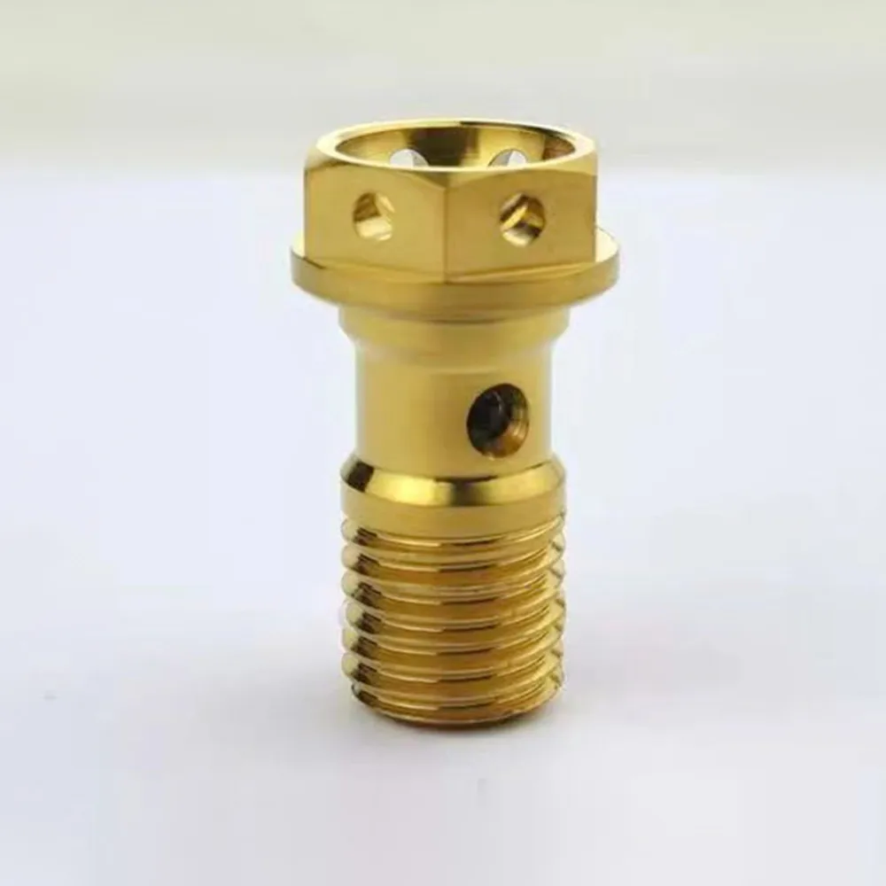 One Hole Gold Color 1 шт. Титан болт M10x1.0 1,25 - Цвет: One Hole Gold Color