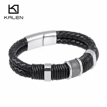 Дешевый браслет-цепочка на руку из нержавеющей стали, очаровательный браслет, Модный высококачественный браслет из натуральной кожи для мужчин