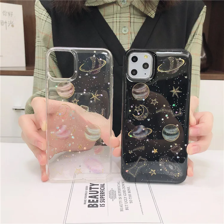 Блестящая Звезда Луна и Вселенная чехол для телефона iPhone 11 Pro Max XR XS MAX X 8 7 6 6S Plus