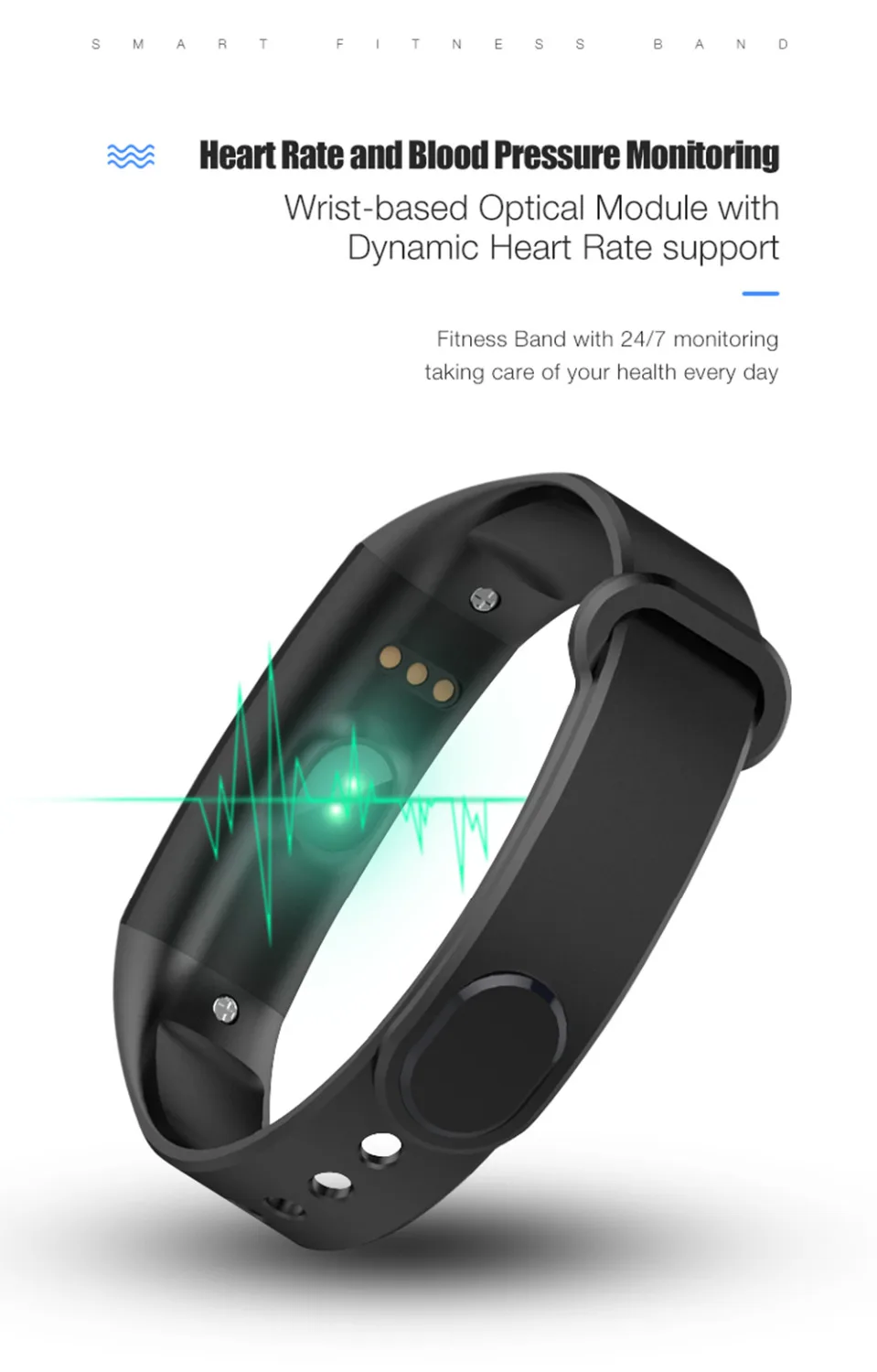 2018 C07 Смарт спортивные часы на браслете мониторинг сердечного ритма и кровяного