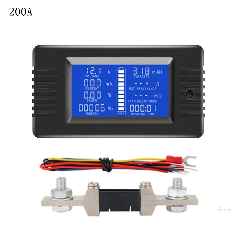 200A DC 0-200V 0-300A тестер Вольтметр Амперметр Напряжение тока сопротивление мощности счетчик времени энергии монитор - Цвет: 200A