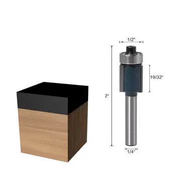 

1/4" Shank Flush Trim Pattern Router Bit Bearing Milling Cutter Woodworking Tool