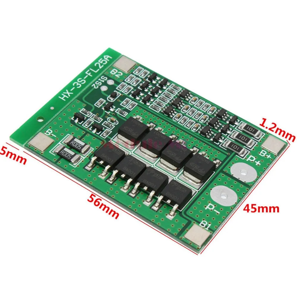 3S BMS Balancer 3S 25A BMS баланс 18650 литий-ионная батарея измеряет уровень индикатора 3S Емкость зарядное устройство Защита аккумулятора печатная плата PCM - Цвет: 3S BMS Balancer