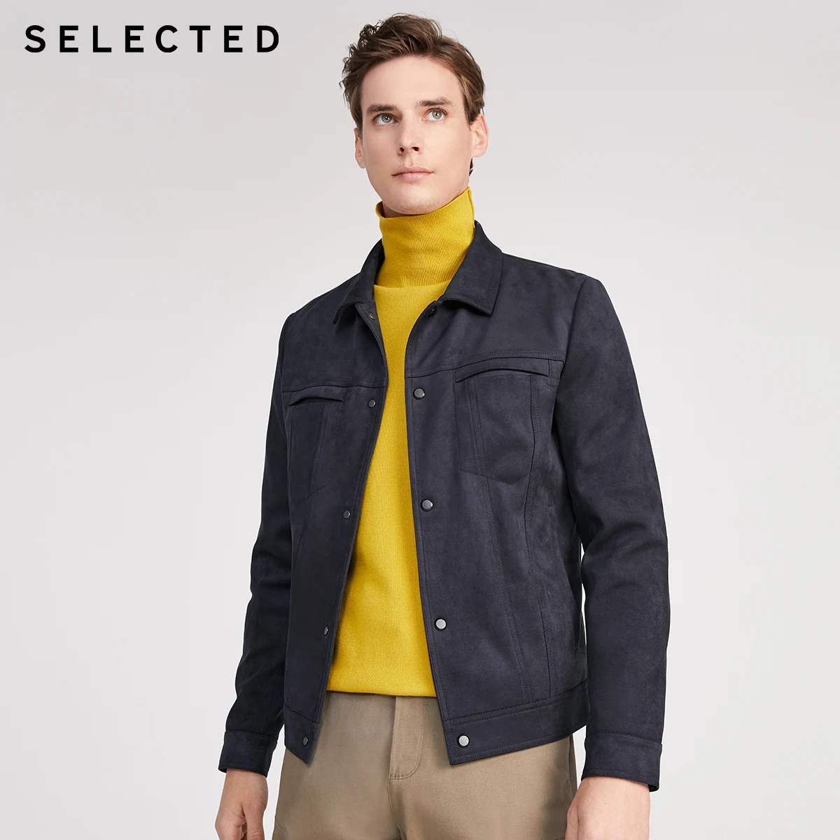 

SELECTED Men's Suede Regular Fit Knitted Jacket S|4201OM511