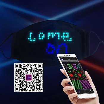 

Magic Mask Face Mask Strong Protective Mouth Mask Reusable LED Lighted Matrix Bluetooth App Controlled USB Rechargeable Battery
