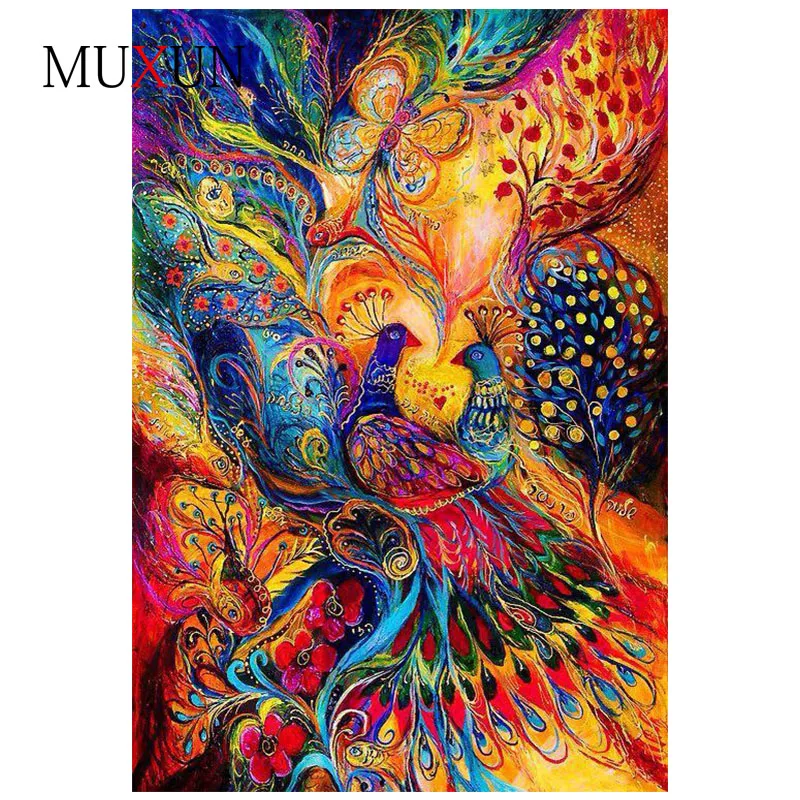 

Muxun 5D Diy Diamond Painting Full Square/Round Drill Peacock Feather Crystal Embroidery Cross Stitch Gift Home Decor Gift Ep105