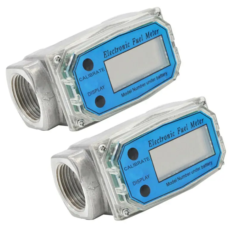 

2019 New High Quality 2pcs 1 Inch Turbine Digital Diesel Water Fuel Flowmeter Oval Gear Gauge Set