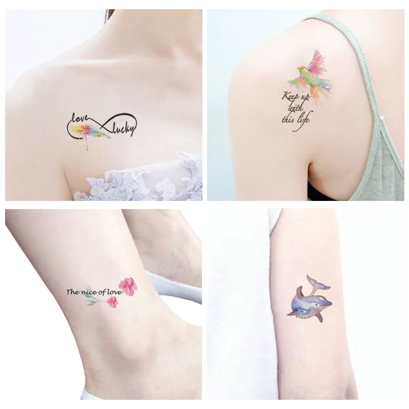 30pcs/lot Flower Rose Waterproof Temporary Tatoos Sticker Cute Panda Animal for Adults Body Face Art Women Water Transfer Tattoo|Временные