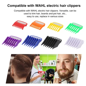 

8PCS Color Cutting Guide Comb Barber Accessories Hairdressing Tool Set Limit Comb Set Compatible Electric Hair Clipper
