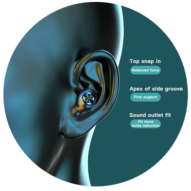 2000mAh LED Bluetooth Wireless Earphones Headphones Earbuds TWS Touch Control Sport Headset Noise Cancel Earphone Headphone