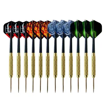 

OOTDTY New 12pcs/Set Professional Steel Tip Darts Set with PC Shafts PET Flights for Indoor Dartboard Games Hight Quality