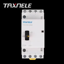 4P 16A 25A 2NC2NO 4NO 4NC 220 V/230 V 50/60 Гц бытовой Din rail AC модульный контактор ручной Управление дома контактор переменного тока
