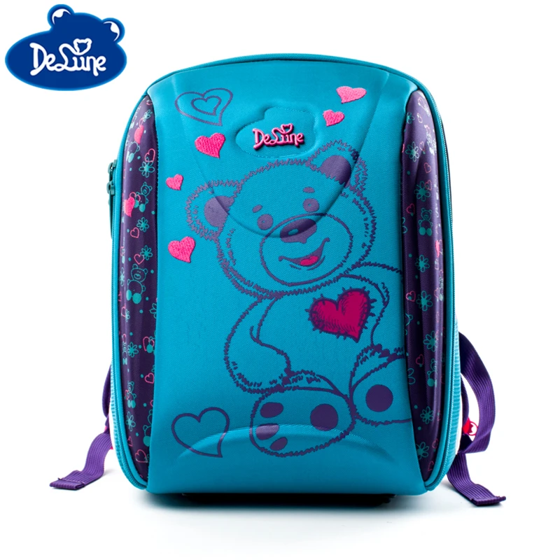 

Delune School Bag 3D Blue Bear Style Children School Backpacks For Boys Girls Cartoon Backpack Book Mochila Escolar