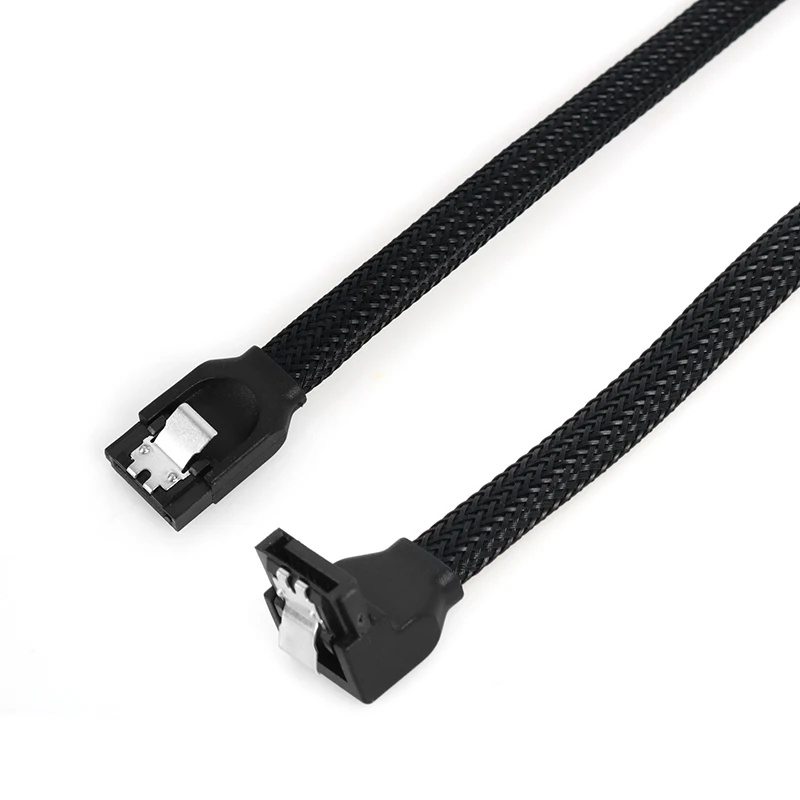 thumbnail image 1 of SSD HDD SATA 3.0 III Data Cable to SSD HDD Hard Disk Drive Cord Sata3 Straight Right Angle 6Gb/s for MSI Gigabyte Motherboard, 1 of 5