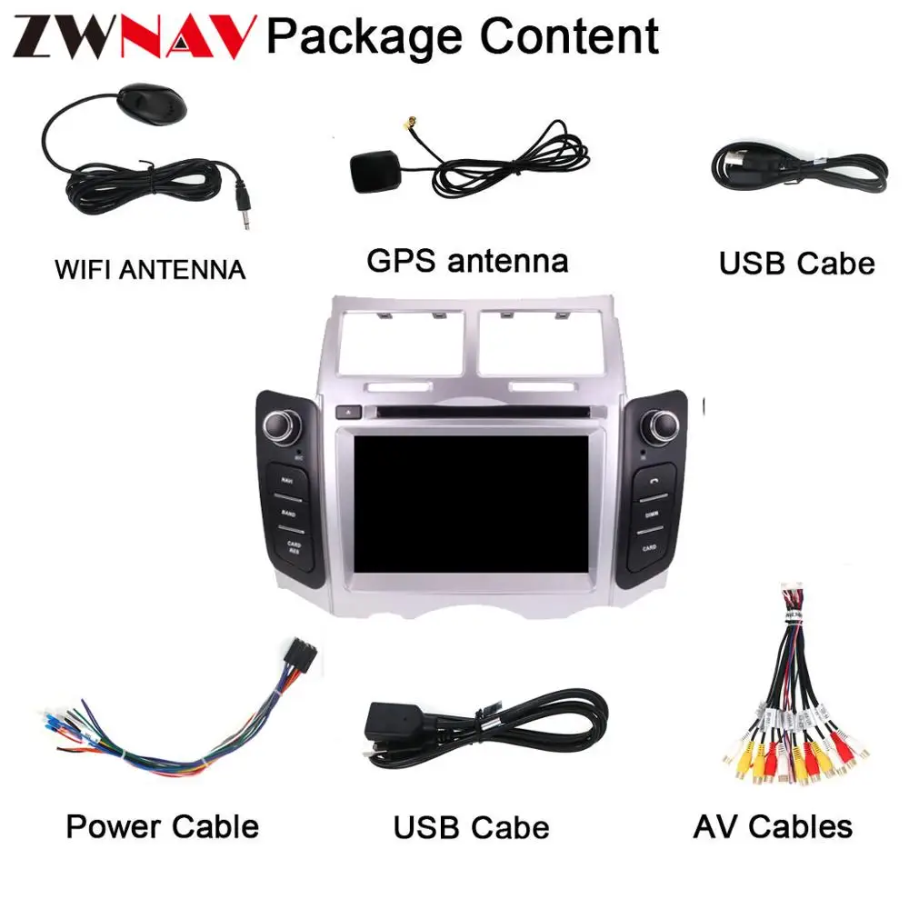 Top Android 9.1 Car DVD Stereo Multimedia player For TOYOTA YARIS 2005-2011 Auto stereo Radio GPS Navigation Video Audio head unit 5