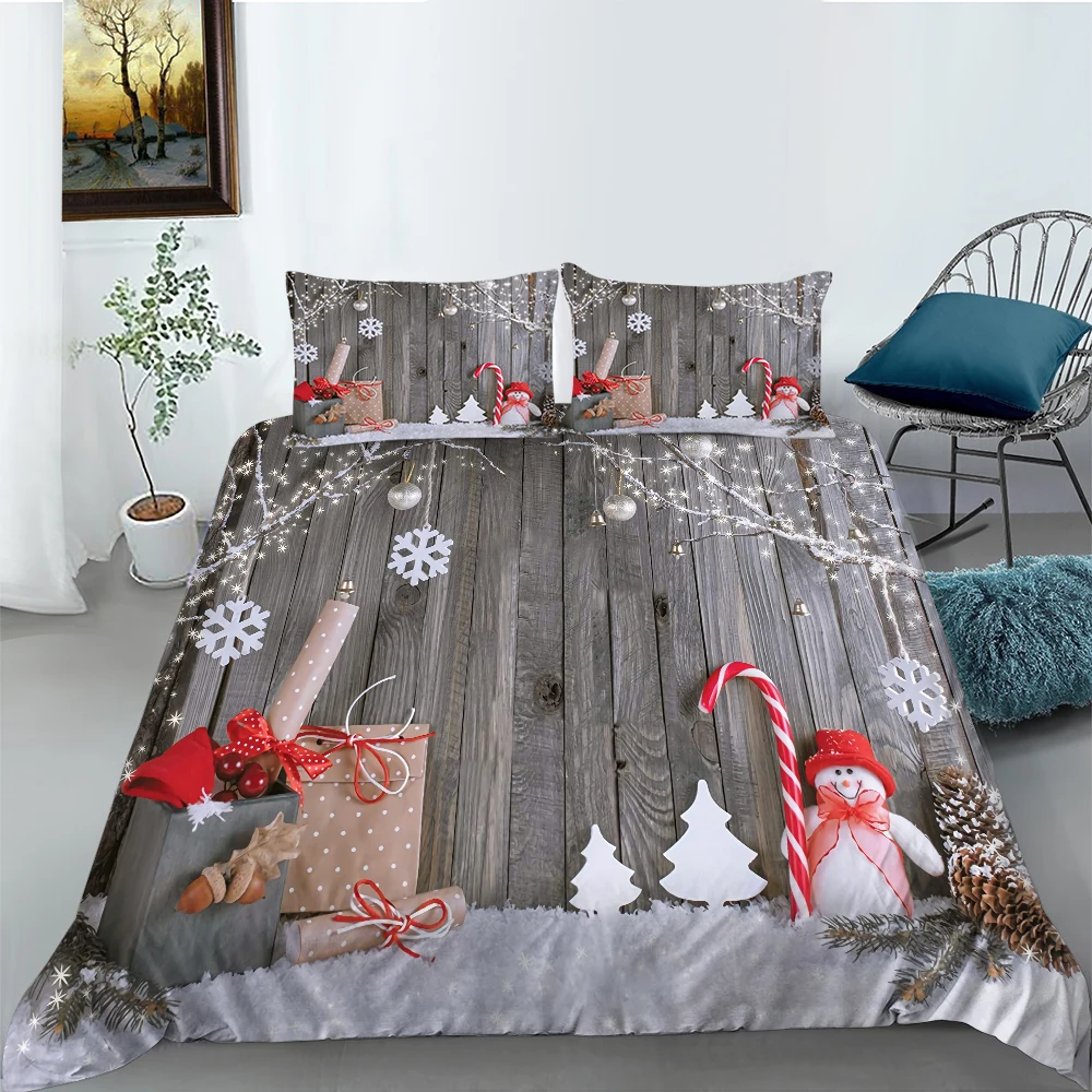 

Christmas Duvet Cover Set Twin Full Queen King Size Bed Linen 2-3pcs Bedding Set No Sheet XF1036-23