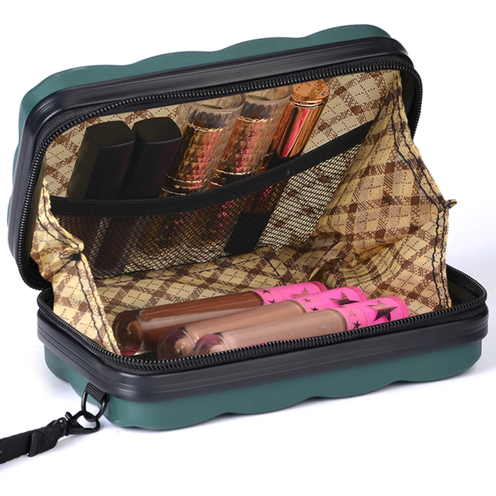 Travel Makeup and Cosmetic Waterproof Bag, Portable Cosmetic Brush Organizer Case, Women's Toiletry Multifunction Hard Case