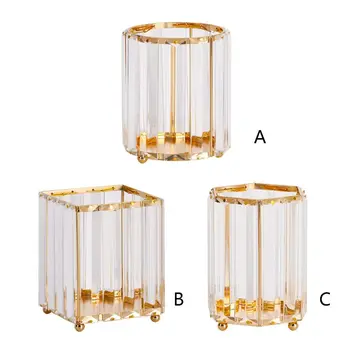 

Crystal Makeup Organizer Metal Storage Box European style Eyebrow Pencil Lipstick Holder Makeup Brush Holder Cosmetic