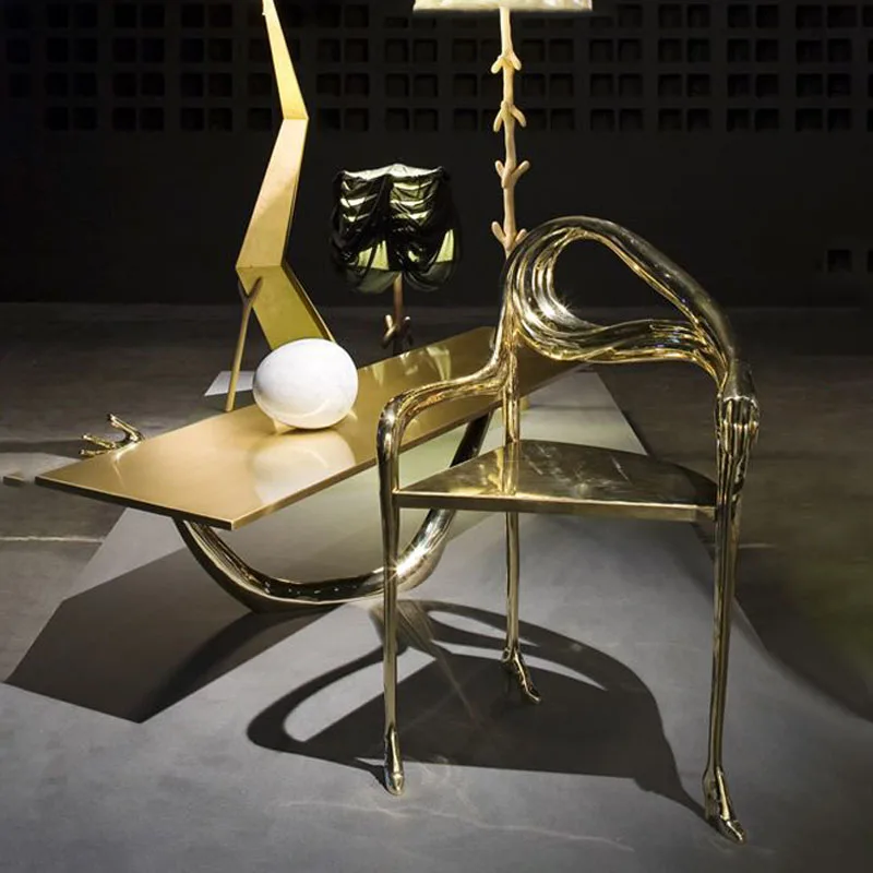 Итальянское женское кресло ручной дизайн фантастическое роскошное цельное Латунное кресло