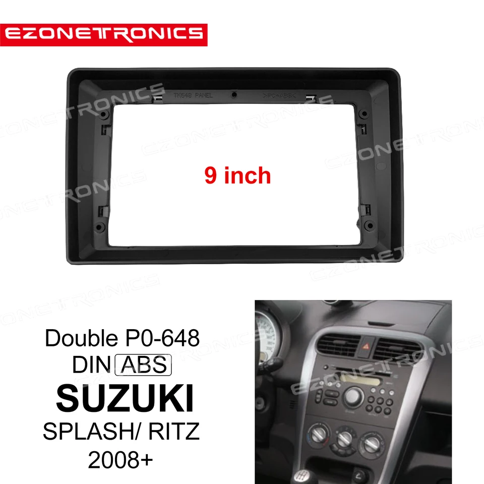 

1din 2Din Car DVD Only Frame Audio Fitting Adaptor Dash Trim Kits Facia Panel 9inch For 2008+ SUZUKI SPLASH/ RITZ Radio Player