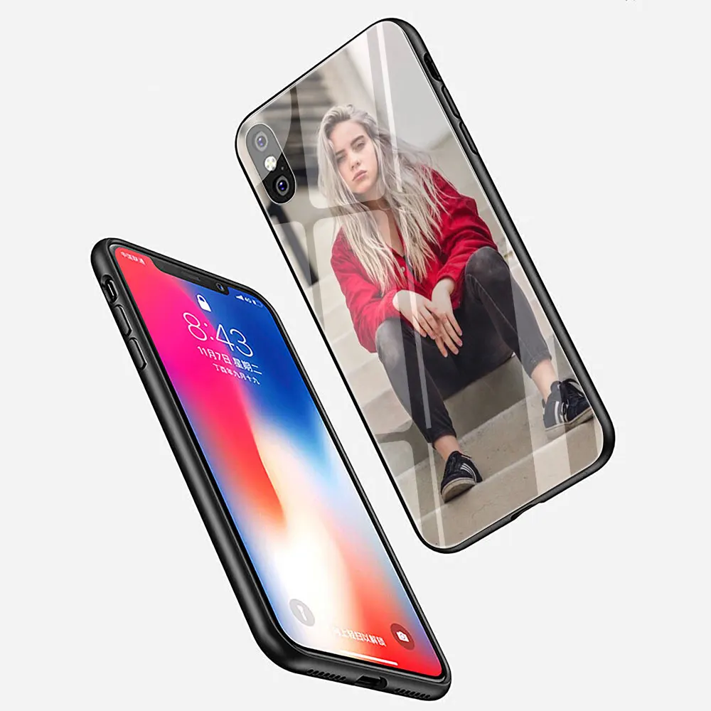 Черный чехол Billie Eilish для девочек из закаленного стекла из ТПУ для iPhone 11 Pro X или 10 8 7 6 6S Plus Xr Xs Max