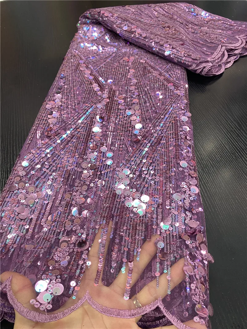 

Latest Nigerian Sequins Lace Fabrics 2020 High Quality Tulle Lace African Lace Fabric Wedding French Tulle Lace Sewing YA3468B-4