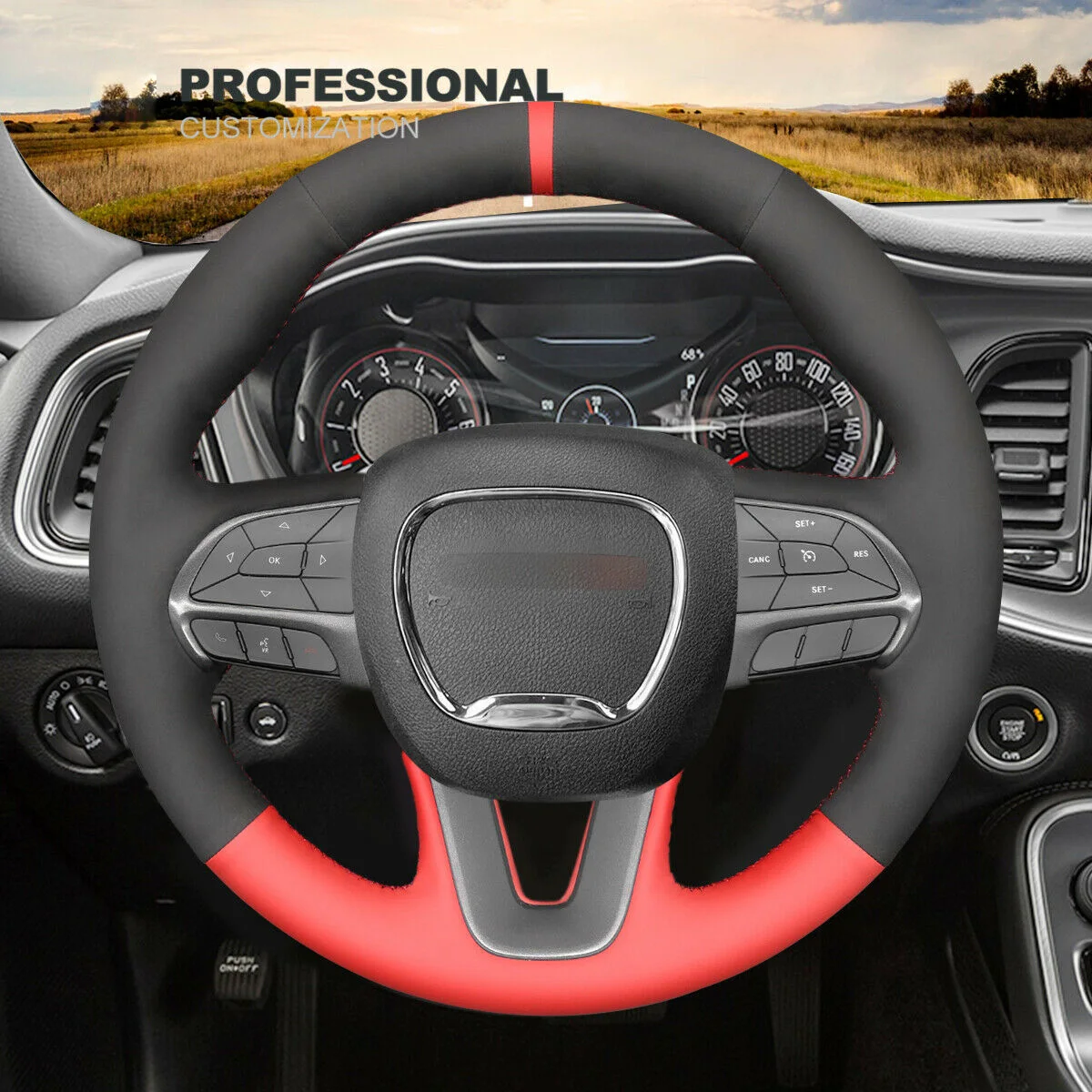 Diy Handsewn Suede Leather Steering Wheel Cover For Dodge Challenger
