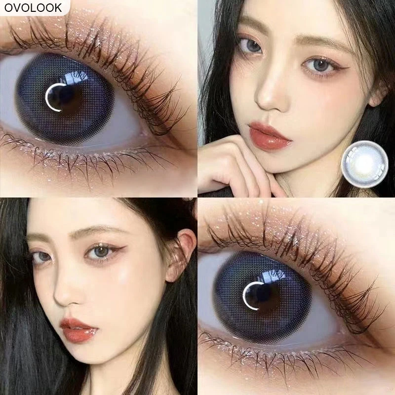 OVOLOOK 1 пара 2 шт. линзы контактные для глаз Цвет ed серого и голубого цвета ежегодно