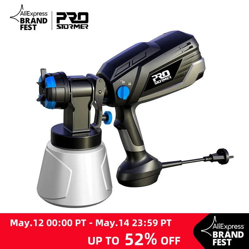 PROSTORMER-PISTOLA DE PULVERIZACIÓN eléctrica, pulverizador de 600W, 1000 pintura ml, fácil pulverización
