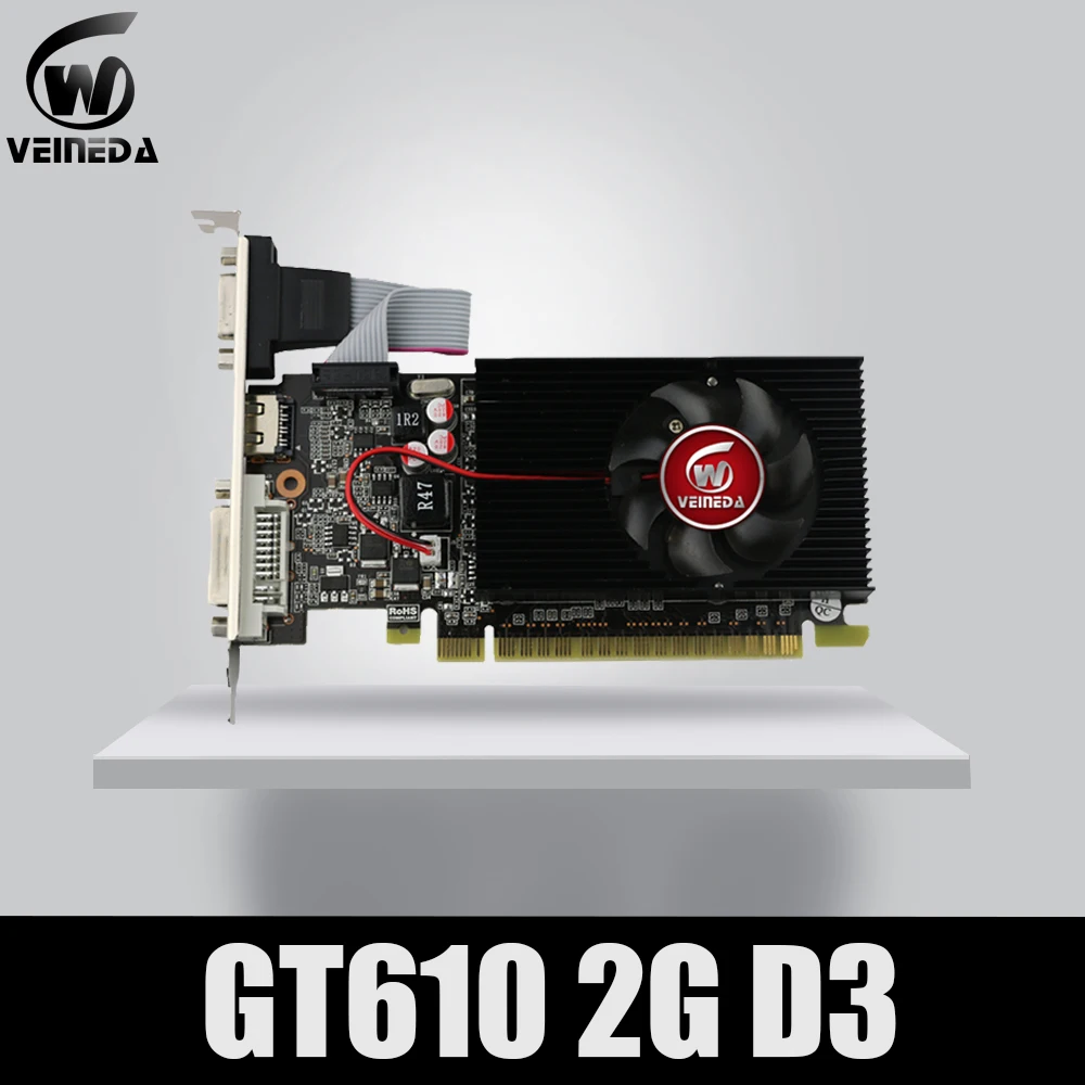 Vga карты Veineda GT610 2 ГБ DDR3 700/1000 МГц для игрового ПК nVIDIA Geforce|vga card|2gb ddr3vga ddr3 |