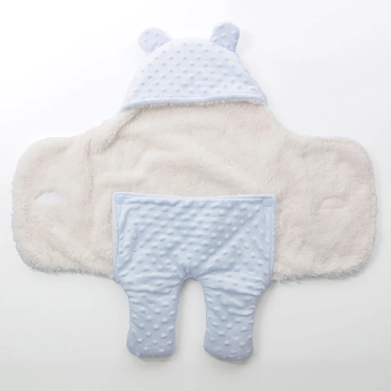 Newborn Baby Blanket  Infant soft winter sleeping bag Wrap Velvet Cover Towel Baby Swaddle WrapThicken Split leg  YZC006