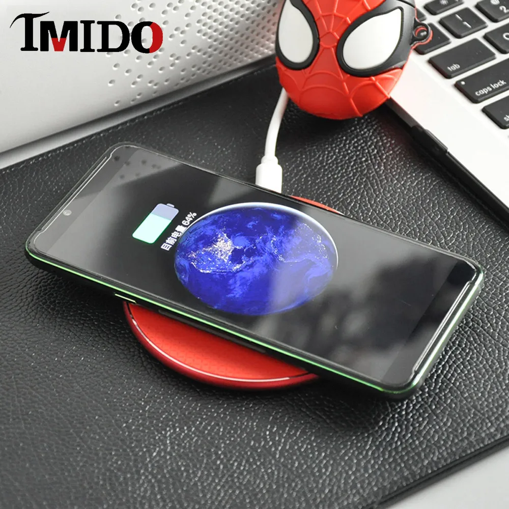 IMIDO 10 Вт быстрая Беспроводная зарядка для iphone 11 Caricatore senza fili настольная панель для iphone samsung xiaomi huawei lg google asus