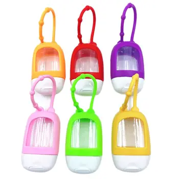 

5/10/20Pcs 30ml Empty Bottles with Silicone Cover Portable Travel Refillable Hand Sanitizer Containers Hanging Case