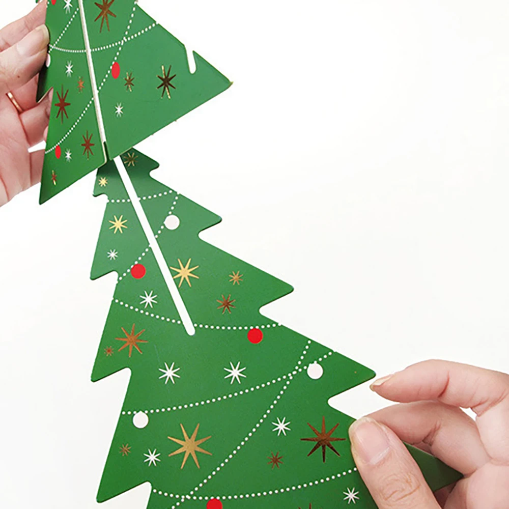  Lychee Life 3D Christmas Tree Shaped Greeting Card Gifts Green Party Cards Invitations Greeting Car - 4000415658878