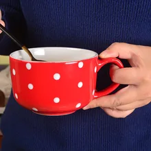 Европейский Стиль Красный Творческие керамика завтрак молоко закуски к чаю каша Крупы чашки ресторанах западного стиля студентов бытовой для детей