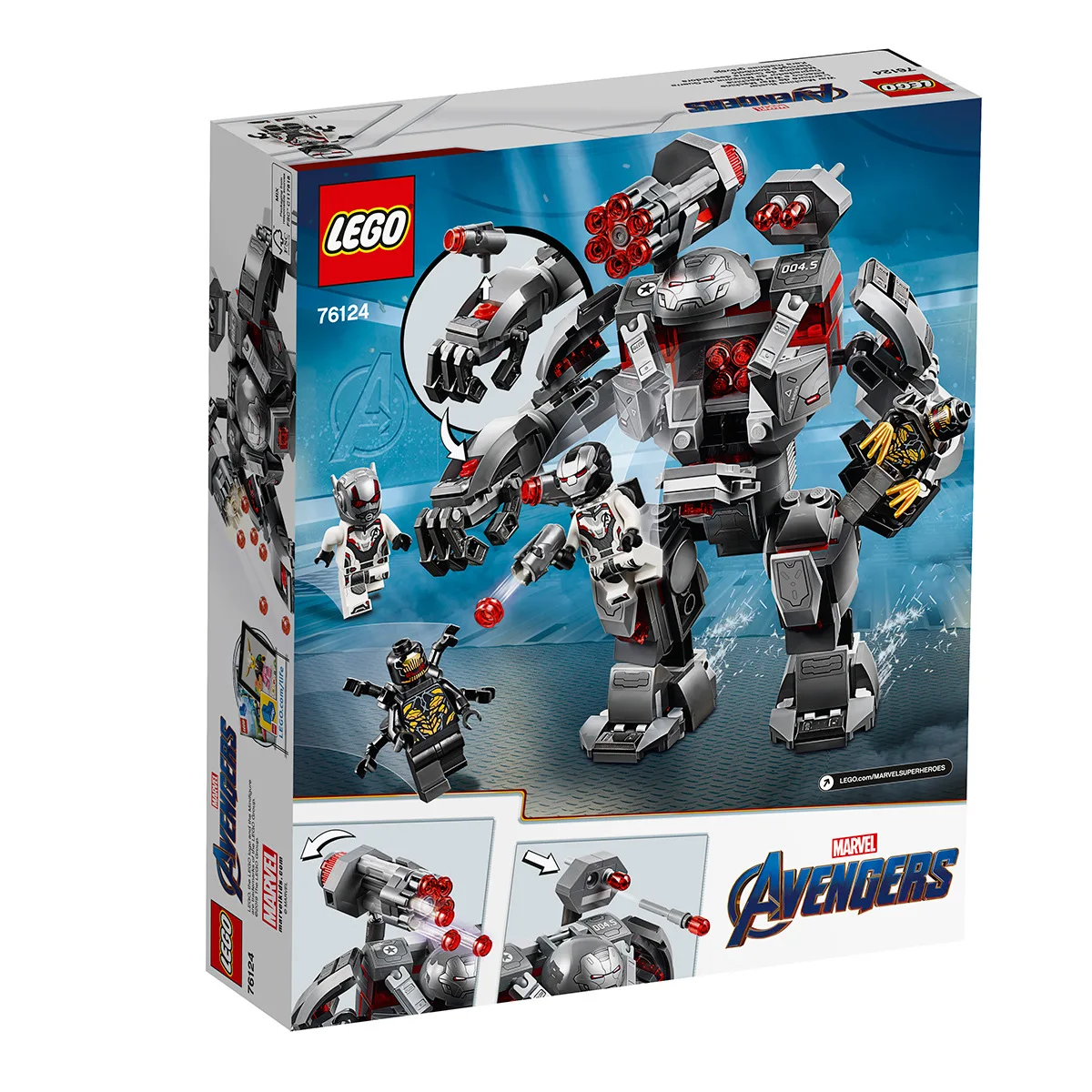 Lego LEGO 76124 Super Hero Avenger 4 War Machine Heavy wu zhuang ji jia Boy Building Blocks Toy Lego LEGO 76124 Super Hero Avenger 4 War Machine Heavy wu zhuang ji jia Boy Building Blocks Toy