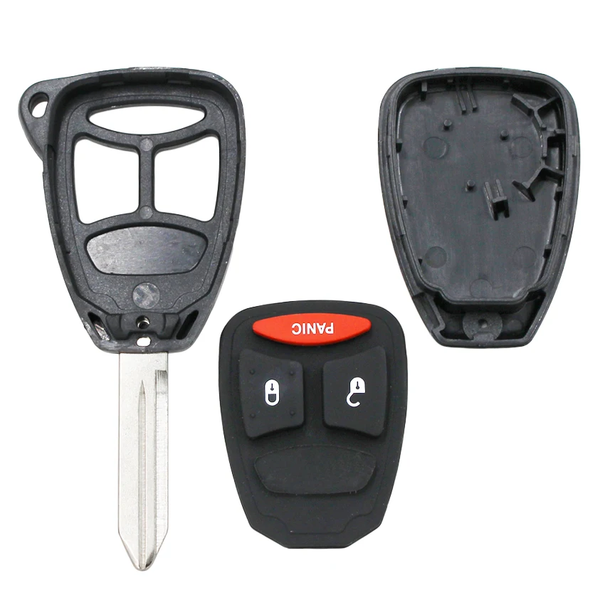 3/4 кнопка дистанционного ключа оболочки чехол для Chrysler 300C Sebring Wrangler для Dodge для Jeep Cruiser компас с резиновый кнопочный коврик