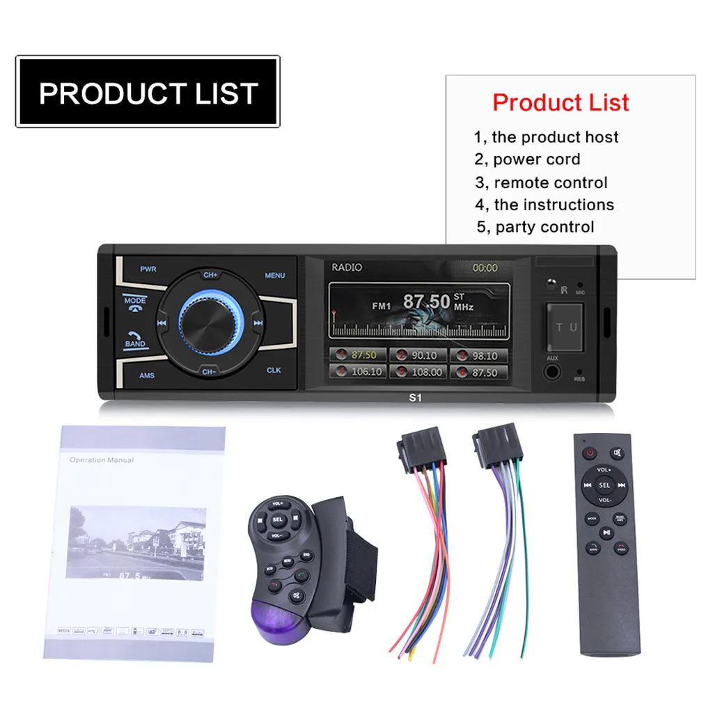 Многофункциональный 854x480p Swm-s1 3,2 дюймов Автомобильный Bt Mp5 плеер карта U диск Fm Радио Mp3 Aux плеер чтение карты чтение U диск# YL6
