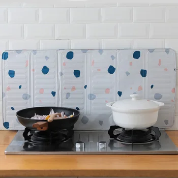 

Convenient Foldable Practical Home Aluminum Foil Oil Splash Board Household Stove Heat Insulation Cooking Hot Baffle Easy Clean
