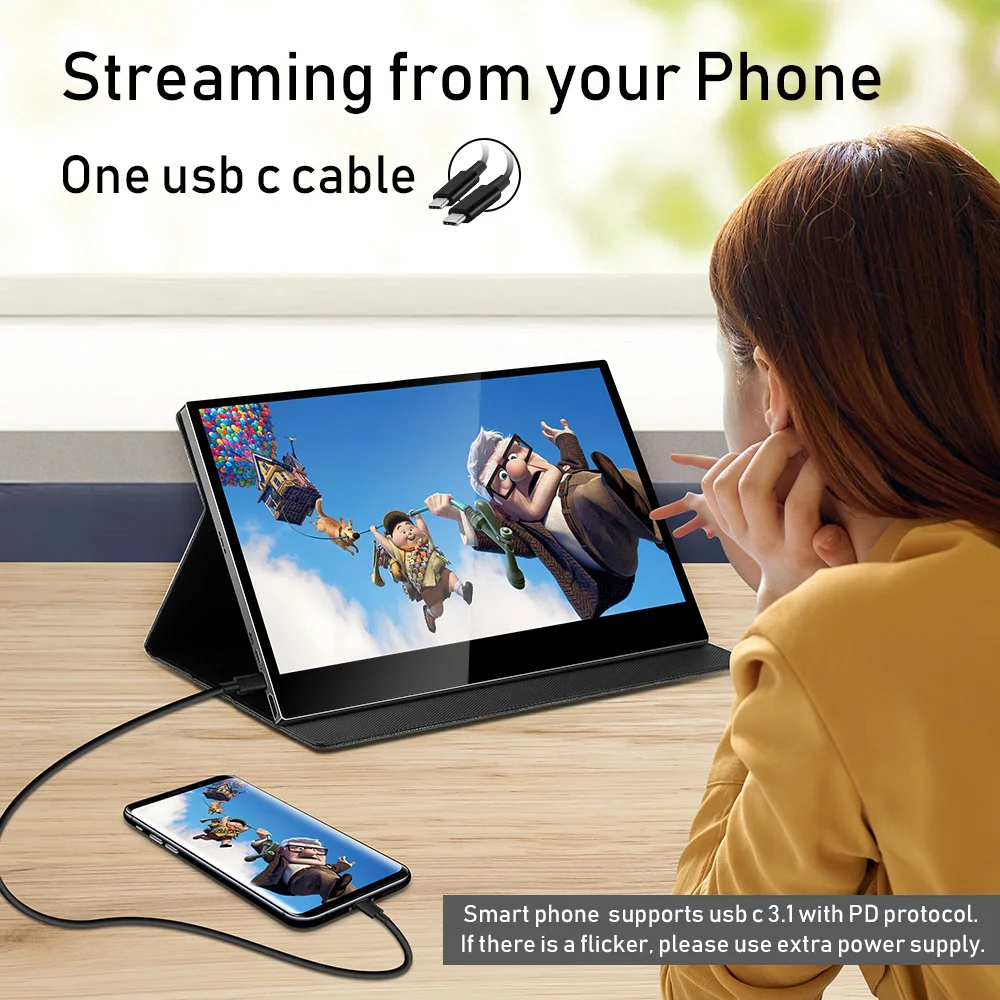 Eyoyo Портативный USB C монитор 13 3 &quotHDMI второй экран Full HD 1920x1080p ips ноутбук ПК