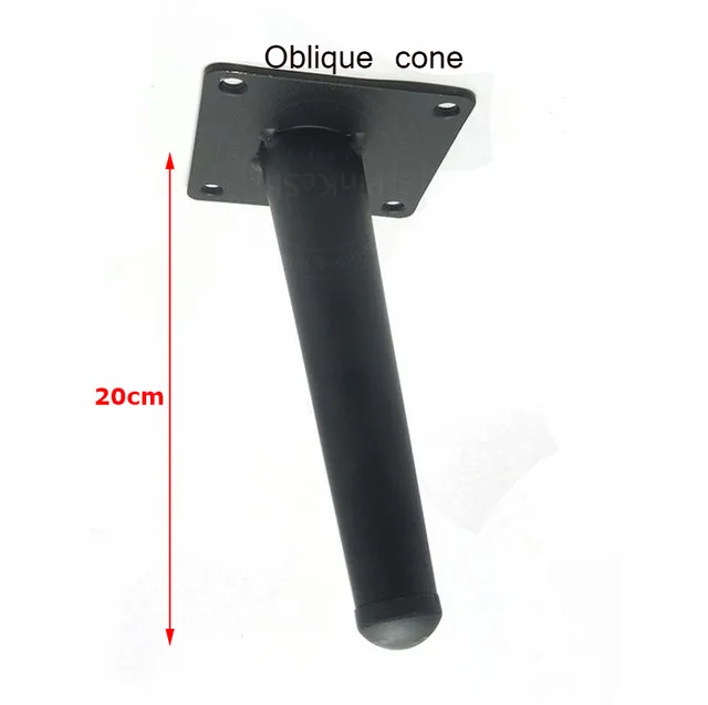 black oblique 15cm 4 шт./компл. металлическая мебельная ножка зауженные диван-кровать шкаф для кухонных шкафов и ноги мебели шкаф шкафы средства ухода за кожей стоп 12/15/20/25/30 см - Цвет: black oblique 15cm