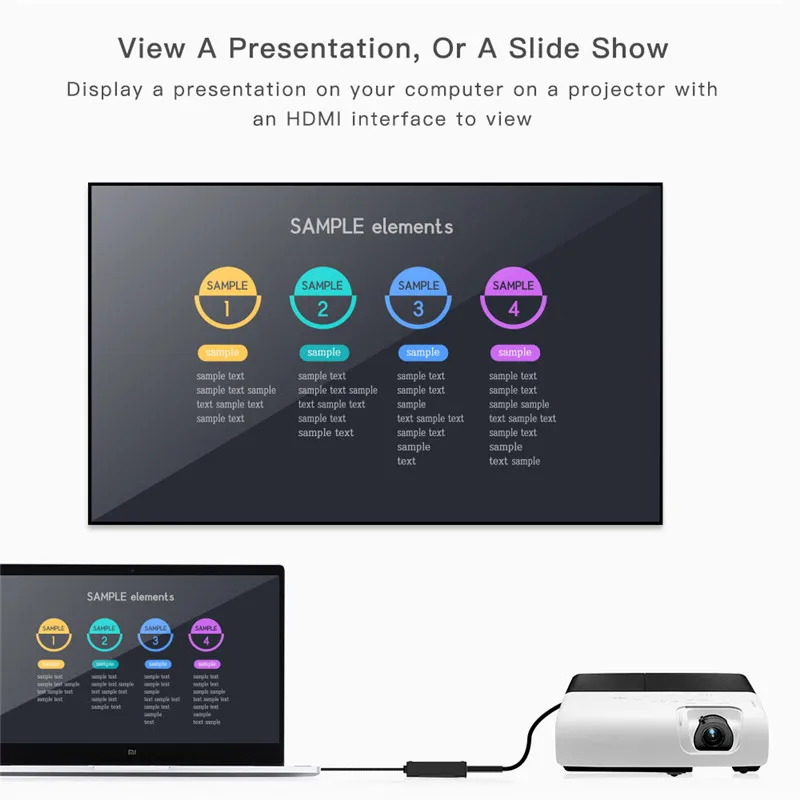Type C To HDMI Cable USB 3.1 To HDMI 4K High Speed Adapter Male To Male Converter USB-C Cables For Samsung S8