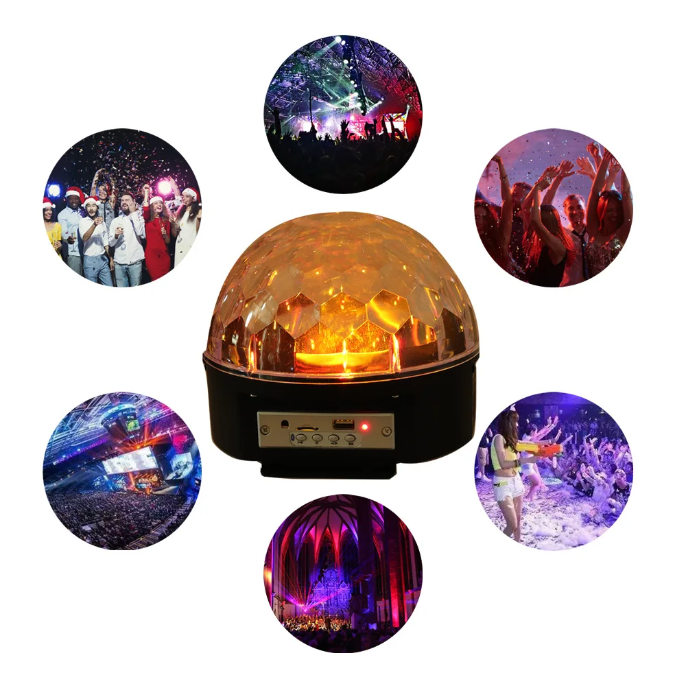 Disco ball Light LED Bluetooth Speaker Party Light Mp3 Player Laser Projection Lamp DJ Stage Lighting effect For Christmas Decor