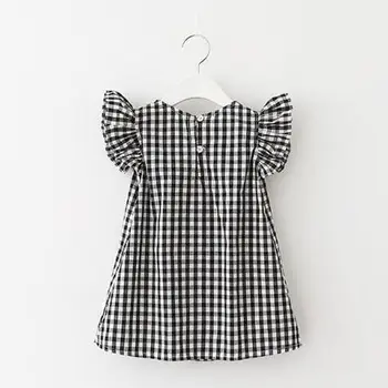 

US STOCK Toddler Baby Kid Girls Retro Ruffle Plaid Summer Dress Party Sundress Clothes