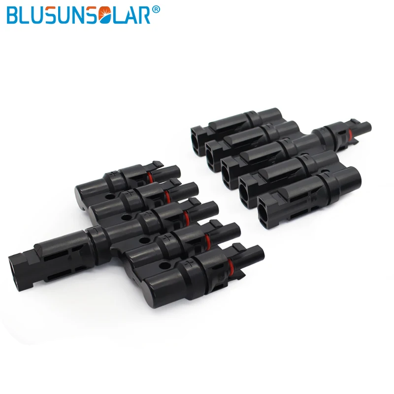 

5 in 1 T Branch parallel connection 30A 50A 1000V Electrical Solar Connector Photovoltaic Panel Cable Wire Connect