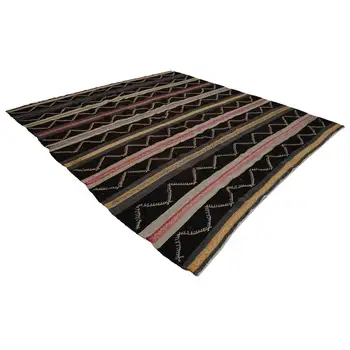 

286x322 Cm Brown Handmade Vintage Turkish Kilim Rug-9x11 Ft